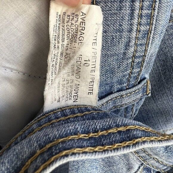 Gloria Vanderbilt Amanda 10 Petite Women's Denim Jeans Blue Taped Light Wash - Picture 12 of 12